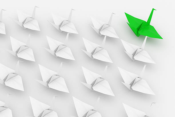 istock Leadership concept. Origami cranes 545664810