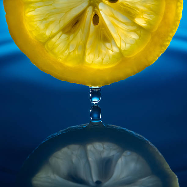 drop of water and lemon