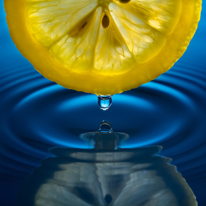 drop of water and lemon