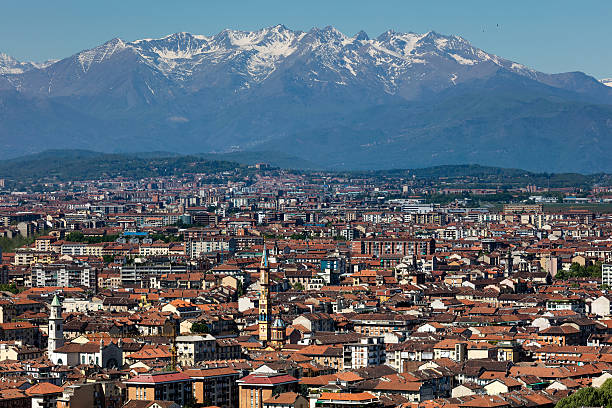 Panorama of the Turin, Italy stock photo