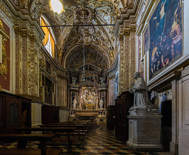 Interior of the Cremona Cathedral stock photo
