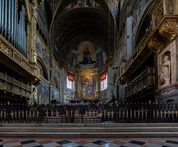 Interior of the Cremona Cathedral stock photo