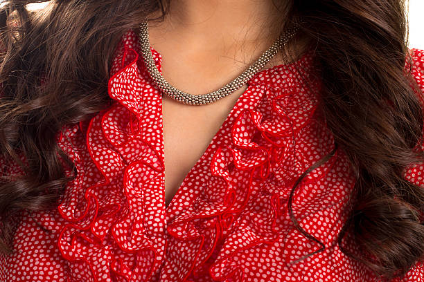 istock Necklace on young lady's neck. 545666982