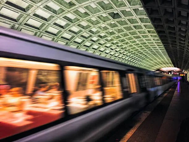 Photo of Speeding Subway Train