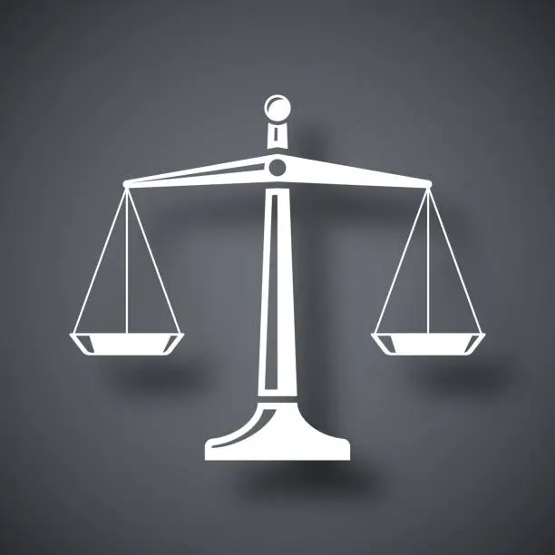 Vector illustration of Vector scales of justice icon