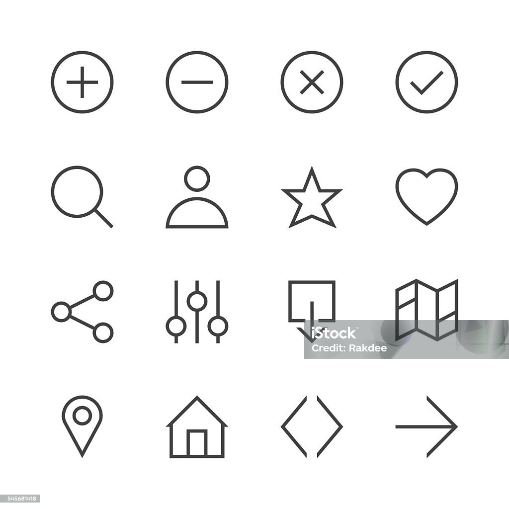 Basic Icon Set 1 - Line Series - Lizenzfrei Icon Vektorgrafik