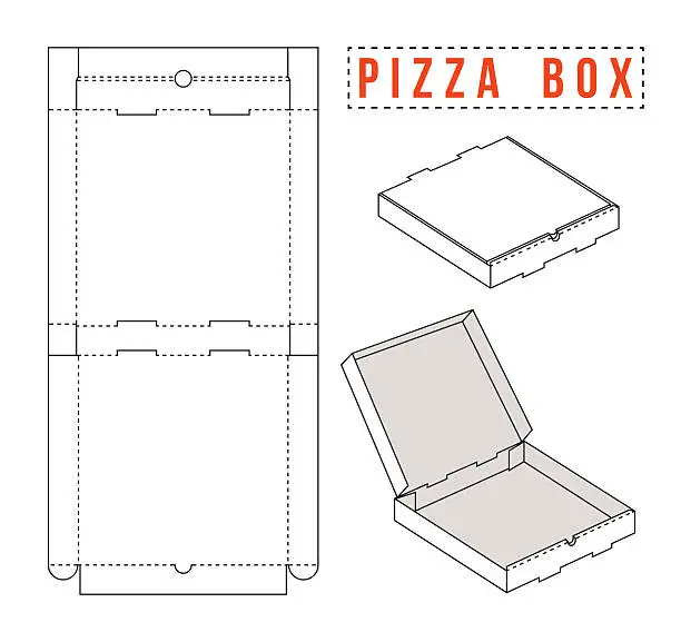 Vector illustration of Stock vector box for pizza