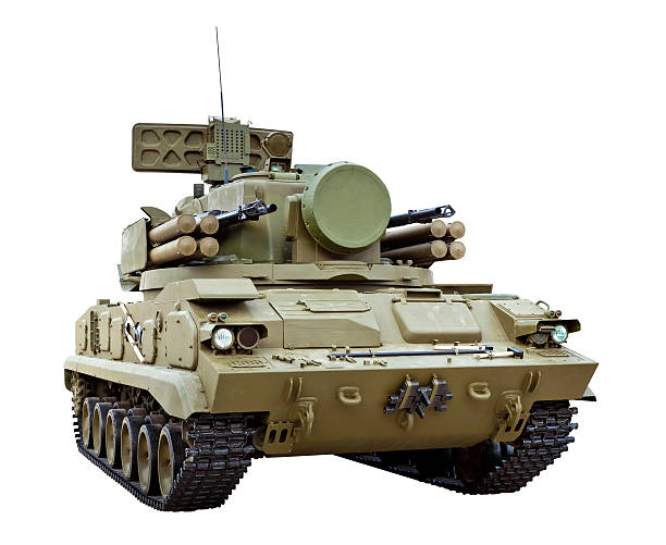 istock Russian tracked self-propelled anti-aircraft weapon armed with 545776348