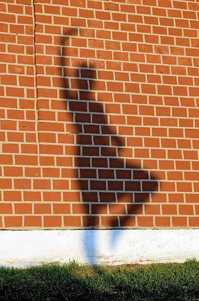 istock Girl's shadow on a red brick wall 545778998