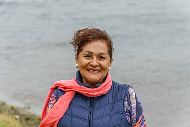 istock Vivacious mature smiling hispanic woman portrait 545779952