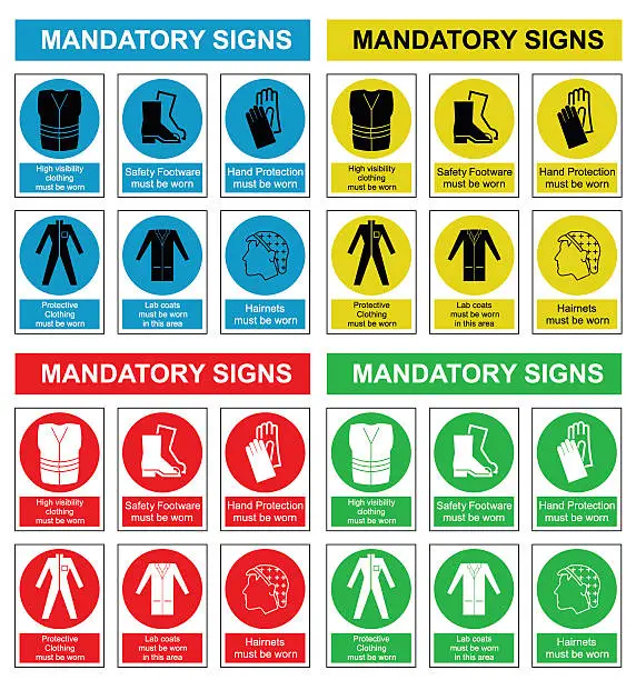Vector illustration of Health and safety sign collection