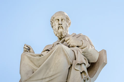 Marble Statue of the Greek Philosopher Plato
