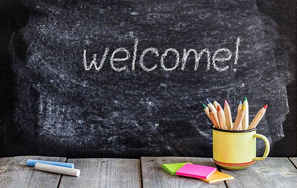 istock School chalkboard and wooden table 545784164