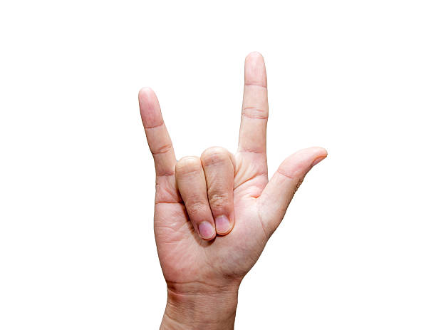 istock Love hand sign isolated beautiful white background 545785150