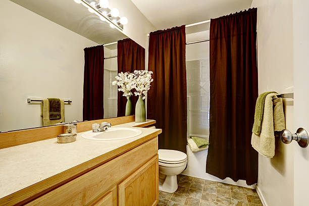 istock New home bathroom interior with shower and bath combination 545786200