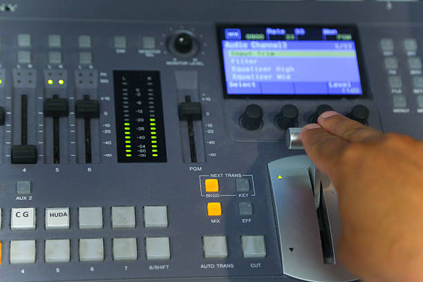 istock TV engineer working editing  with video and audio mixer 545786868