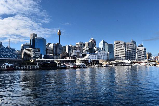 istock Blue sea city view Sydney 545786974
