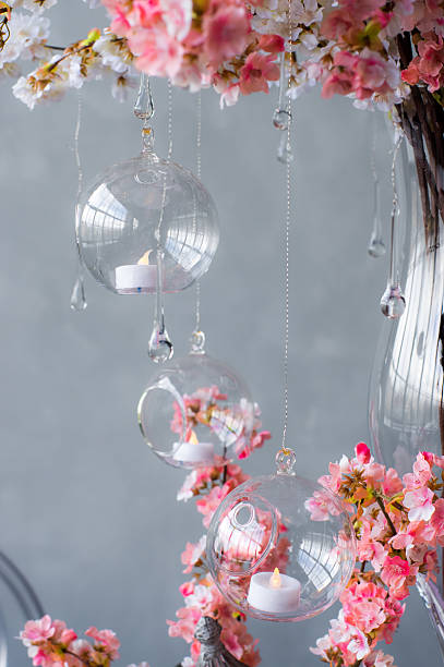 istock Wedding decoration for banquet with sakura 545787100
