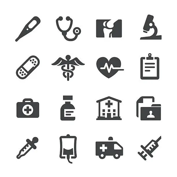 Vector illustration of Medical and Healthcare Icons - Acme Series