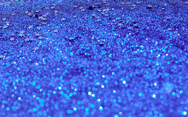 istock Defocused abstract blue bokeh lights background with stars 545790736
