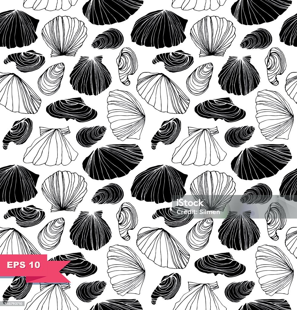 Shell Marine Pattern Seamless Marine Pattern With Shells Stock Illustration - Download Image ...