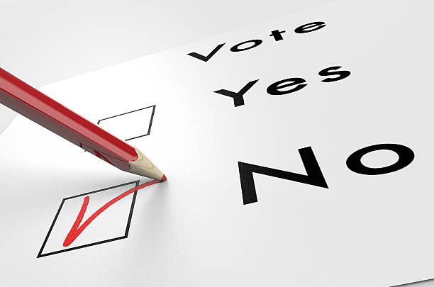 istock pencil is voting a ballot, isolated on white 545794274