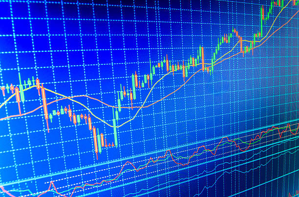 istock Stock market graph and bar chart price display 545796302
