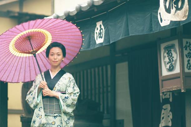 istock Japanese Woman  smile with umbrella 545799744