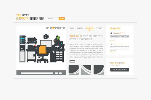 Simple Pages Minimalistic Creative Simple Website Template Design Stock Illustration ...