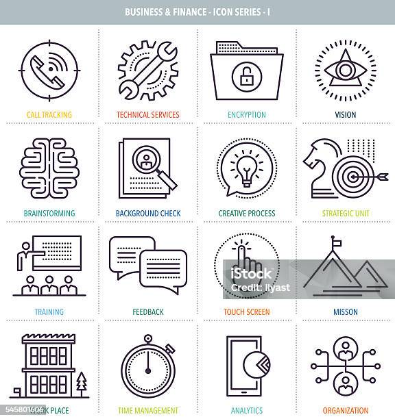 Business And Finance Icon Set Stock Illustration - Download Image Now - Icon Symbol, Education Training Class, Determination