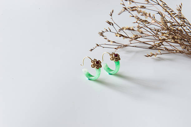 istock Jade jewelry, white background 545802042