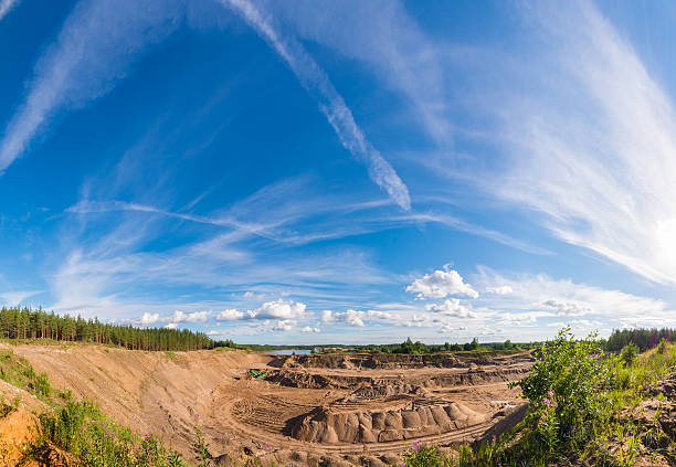istock Lake in quarry. Blue sky with clouds. 545803014