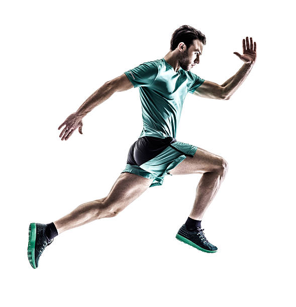 człowiek biegacz jogging z nadmorska - muscular build sprinting jogging athlete zdjęcia i obrazy z banku zdjęć