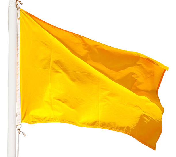 istock Yellow signal flag isolated over white 545809652