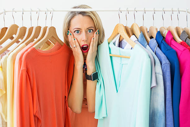 istock Woman in shock having nothing to wear 545813040