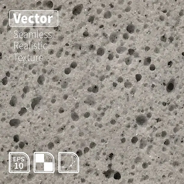 Vector illustration of Vector seamless porous grey sponge texture.
