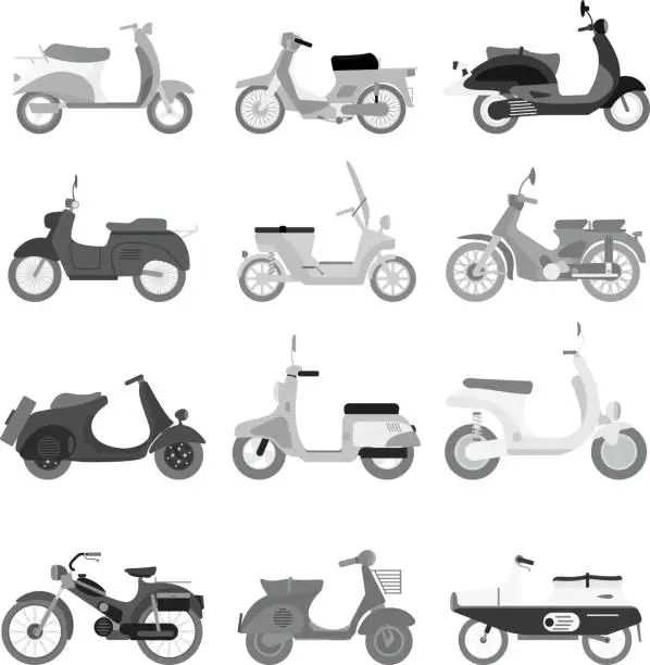 Vector illustration of Retro motorbike vector isolated.