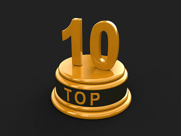 istock Top 10. Realistic gold percent isolated (3d render) 545816124