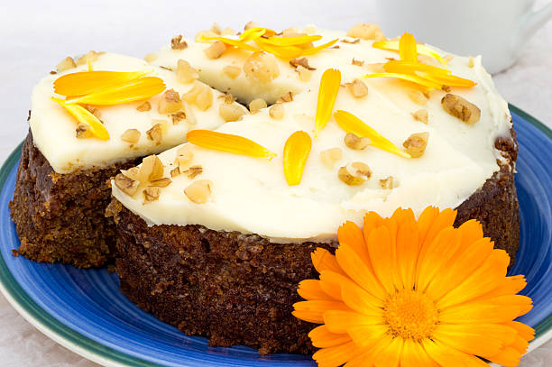 istock Carrot and marigold cake.close up. 545817644