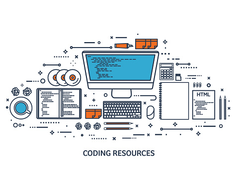 Programming Coding Flat Computing Background Code Hardware Software Web ...