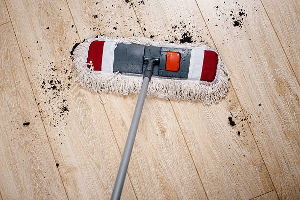 istock cleaning of dirt on the laminate with a mop 545820148