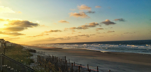 Sunrise at beach on Oak Island, NC