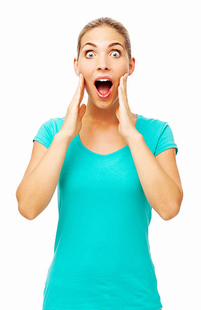 istock Shocked Young Woman Touching Cheek 545980794