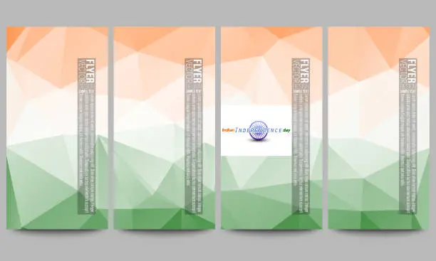 Vector illustration of Set of modern flyers. Background for Happy Indian Independence Day