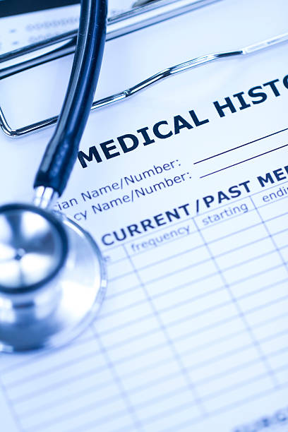 istock Medical History and Black Stethoscope 545983232