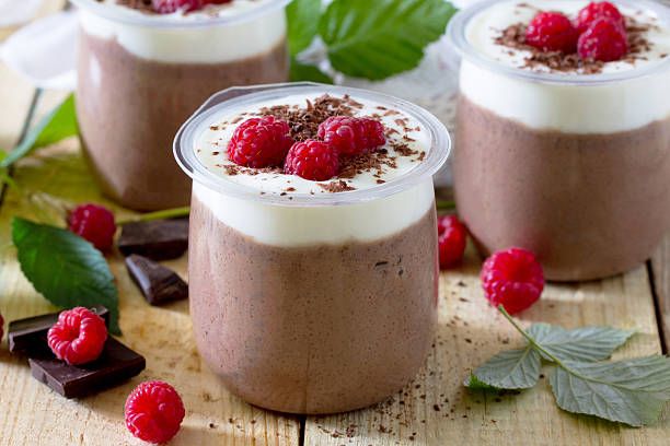 istock Homemade chocolate mousse with raspberries 545984364