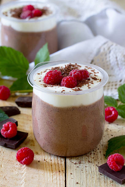 istock Homemade chocolate mousse with raspberries 545984508