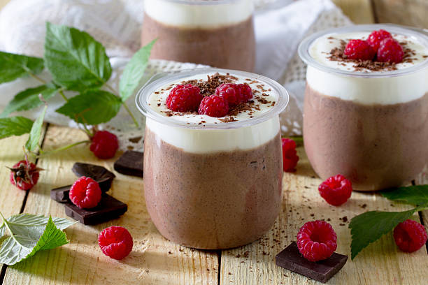 istock Homemade chocolate mousse with raspberries 545984672