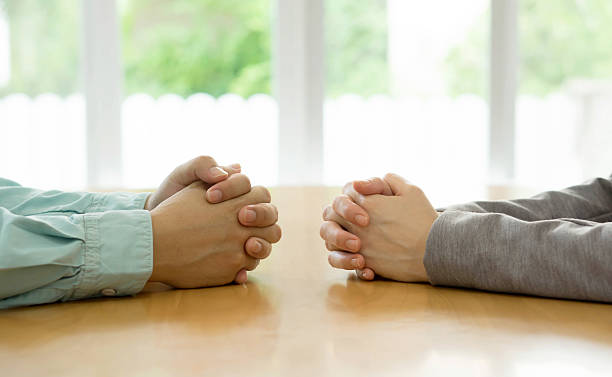 istock Interview or dialogue between politicians. Negotiation of two st 545985196