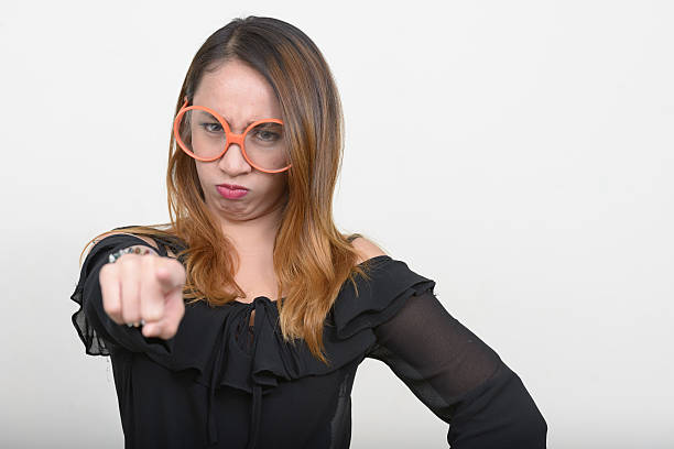 istock Studio shot of Asian nerd woman 545988956